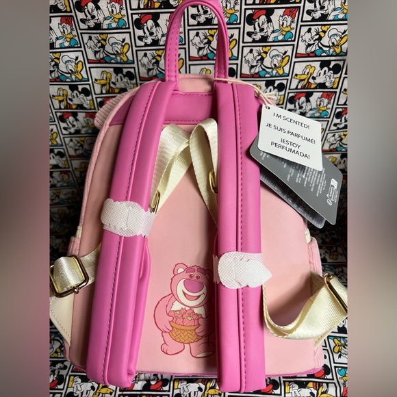 Loungefly Disney Parks Toy Story Lotso Bear Mini Backpack Scented 🍓NWT 2025 - Picture 11 of 15